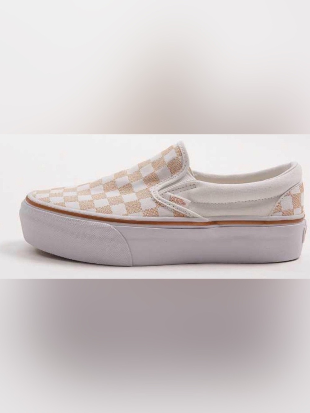 •VANS•NWT METALLIC GOLD & WHITE CHECKERED OLD SKOOL PLATFORM SNEAKER SIZE 8 - Picture 6 of 12